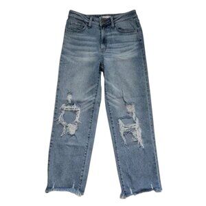 SO Juniors Distressed High Rise Straight Jeans Size 5